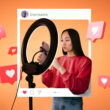Chica graba un vídeo para Instagram