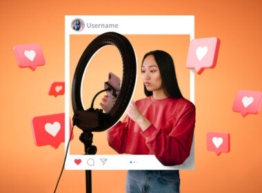 Chica graba un vídeo para Instagram