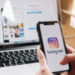 La chica usa instagram