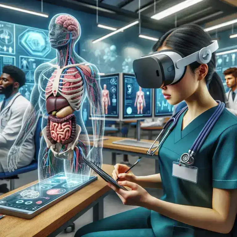 "Simulador virtual de medicina en la Universidad de Granada, utilizado por estudiantes para prácticas clínicas y formación médica."