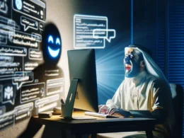 "Ilustración que muestra los efectos contradictorios del uso habitual de chats con inteligencia artificial, destacando su impacto en la comunicación y la interacción social, según estudios recientes."