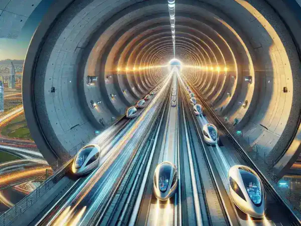 "Imagen del túnel de alta velocidad en India inspirado por Elon Musk, mostrando la innovadora infraestructura que revoluciona el transporte en el país."